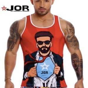 Jor Pop Art Tank Top 20" armpit to armpit Poly blend Gently worn